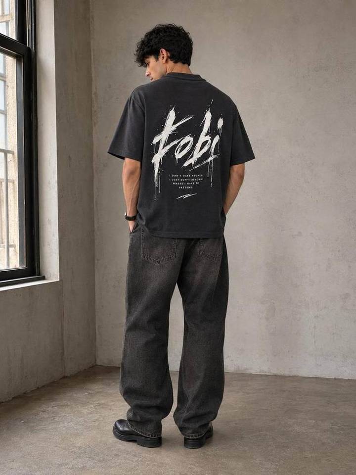 Oversized Tee in Charcoal