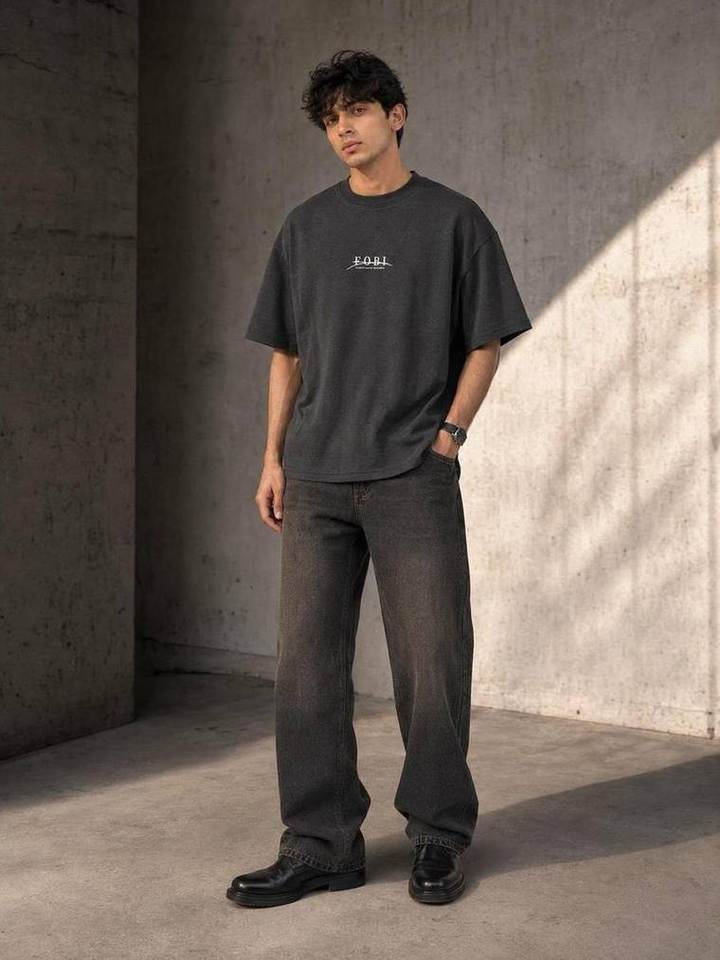 Oversized Tee in Charcoal